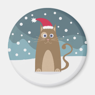 Winter Weihnachtsfeiertage Weihnachtskatzenkatze Magnet