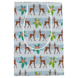 Winter Weihnachtsfest mit Holly Retro Inspiriert Mittlere Geschenktüte