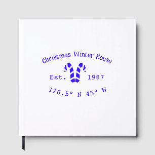 Winter-Weihnachtshaus blaue Zuckerrohre geschätzt Gästebuch