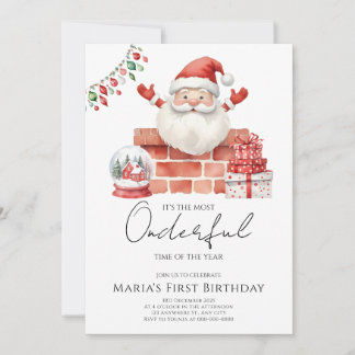 Winter Weihnachtshäuser zum Geburtstag Einladung