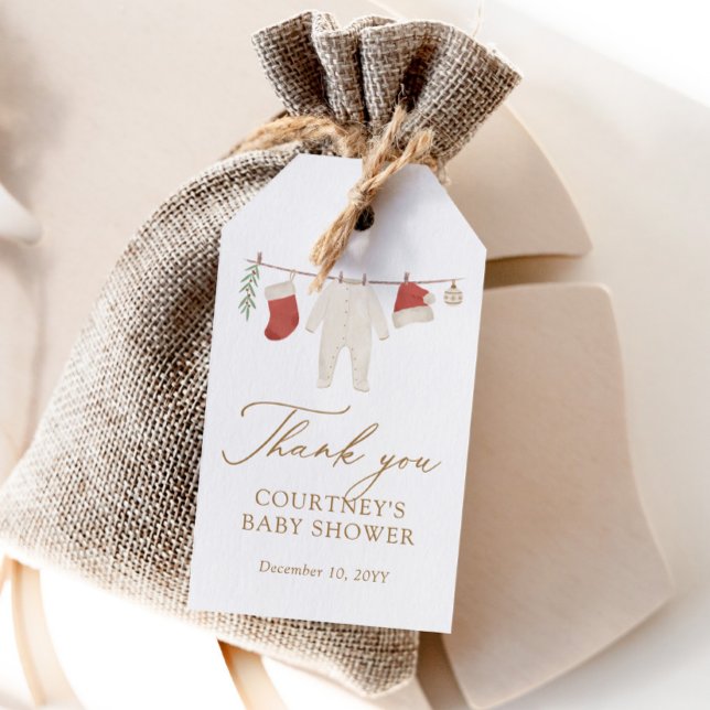 Winter Weihnachtskleidung Baby Dusche Geschenkanhänger (Von Creator hochgeladen)