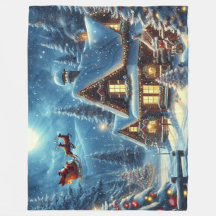 Winter/Weihnachtsmann/Weihnachten/Schnee Fleecedecke