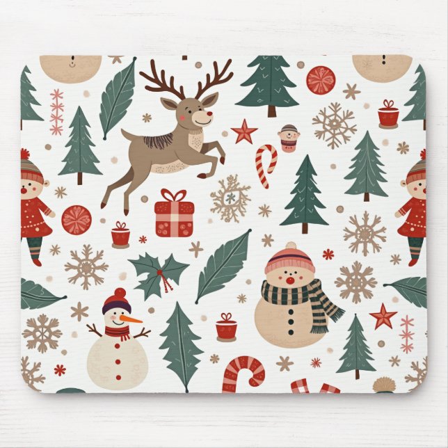 Winter Weihnachtsmaus Mousepad (Vorne)