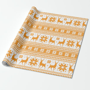 Winter-Weihnachtsrotwild-orange Geschenkpapier