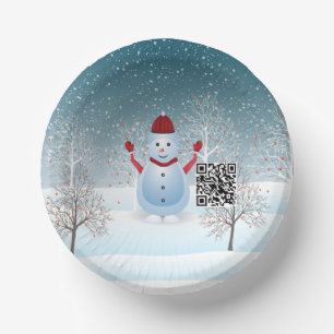 Winter Weihnachtsschneemann Papier Bowl Pappteller