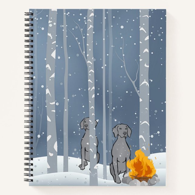 Winter Weims in Birch Trees Spiral Notebook Notizbuch (Vorderseite)