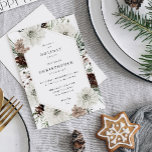 Winter Weiße Blumen & Pinien Weihnachten oder Urla Einladung<br><div class="desc">Lassen Sie sich von der Weihnachts- oder Feiertagsparty oder dem Abendessen mit Ihren eleganten Winter White Floral & Pine Weihnachten oder Feiertagen begeistern.</div>