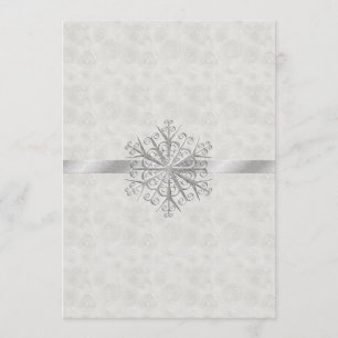 Winter-weiße und silberne Schneeflocke-Hochzeit Einladung