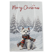 Winter Westie Frohe Weihnachtsgeschenktasche