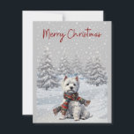 Winter Westie Frohe Weihnachtskarte Feiertagskarte<br><div class="desc">West Highland Terrier in einer Winterszene Frohe Weihnachtskarte</div>