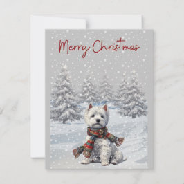 Winter Westie Frohe Weihnachtskarte Feiertagskarte