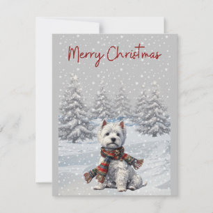 Winter Westie Frohe Weihnachtskarte Feiertagskarte
