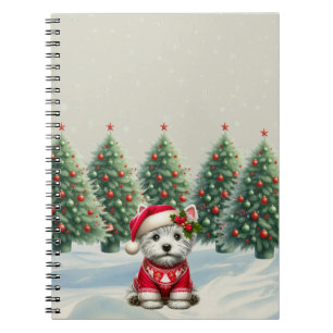Winter Westie mit Hut Weihnachtsnotizbuch Notizblock