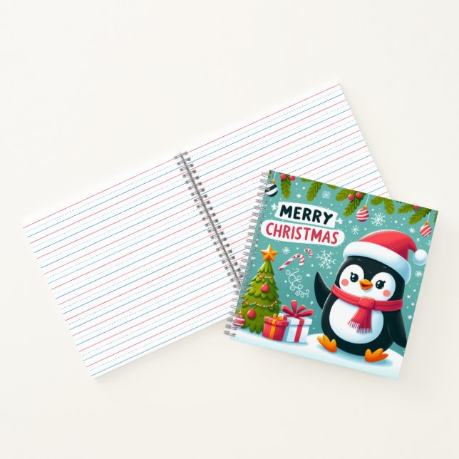 Winter Whimsy: Festes Penguin Square Notebook Notizbuch (Innenseite)