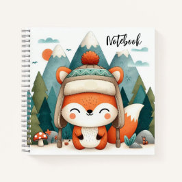 Winter Whimsy - Fox in einem Fluffy Hat Notizbuch