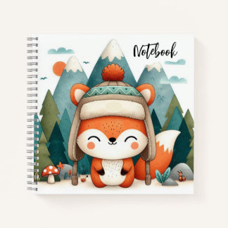 Winter Whimsy - Fox in einem Fluffy Hat Notizbuch