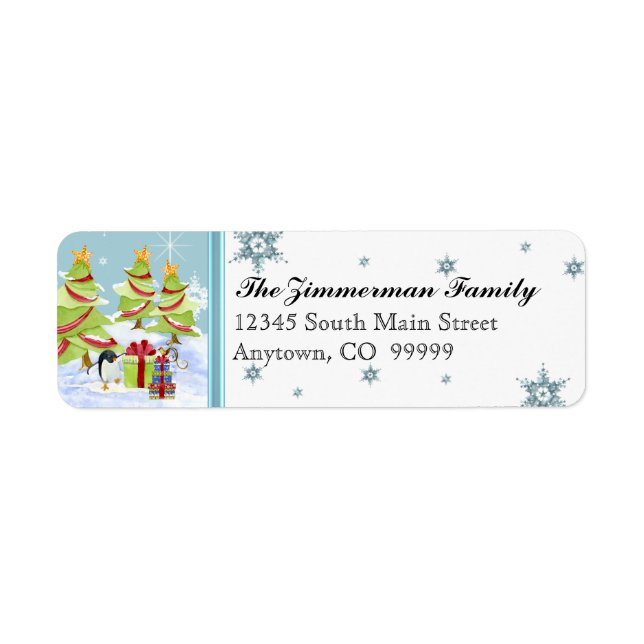 Winter Whimsy Niedlich Pinguin Babys in Snow Star (Vorne)