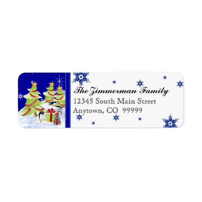 Winter Whimsy Niedlich Pinguin Babys in Snow Star (Vorne)