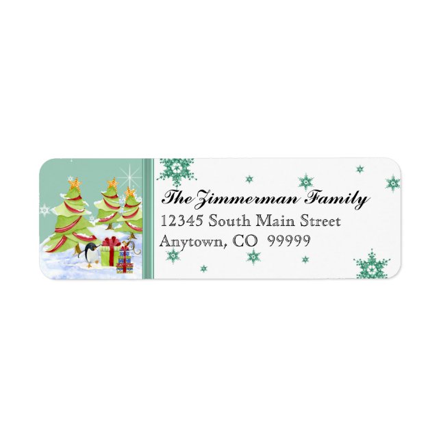 Winter Whimsy Niedlich Pinguin Babys in Snow Star (Vorne)