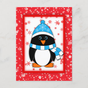 Winter Whimsy Pinguin Postkarte