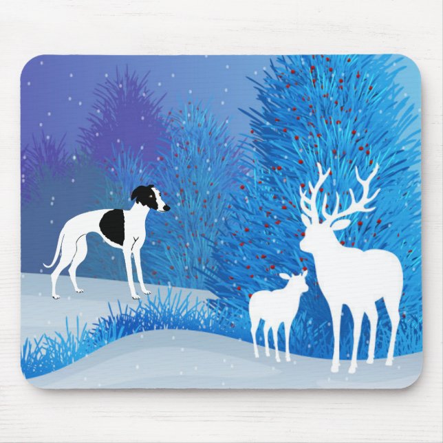 Winter Whippet  Mousepad (Vorne)