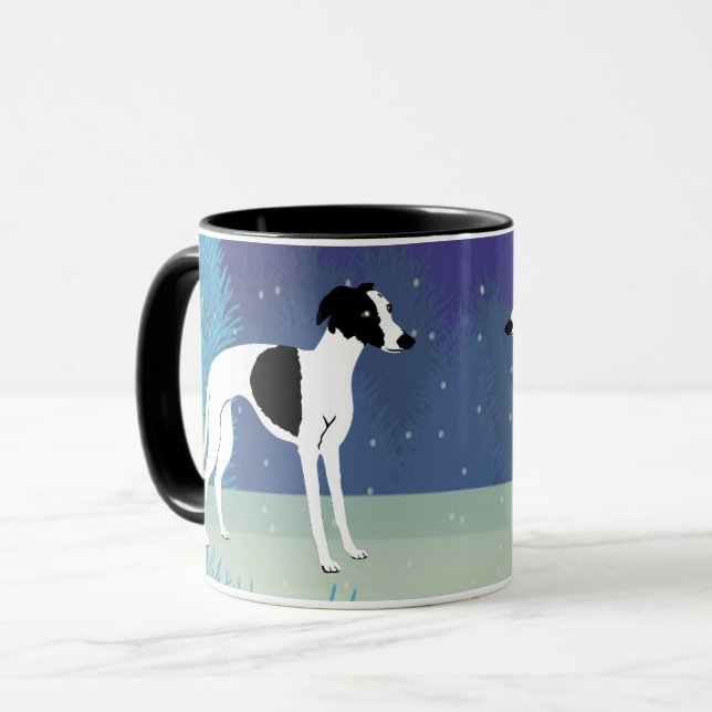 Winter Whippet  Tasse (Vorderseite Links)