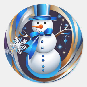 Winter Whirl Runder Aufkleber