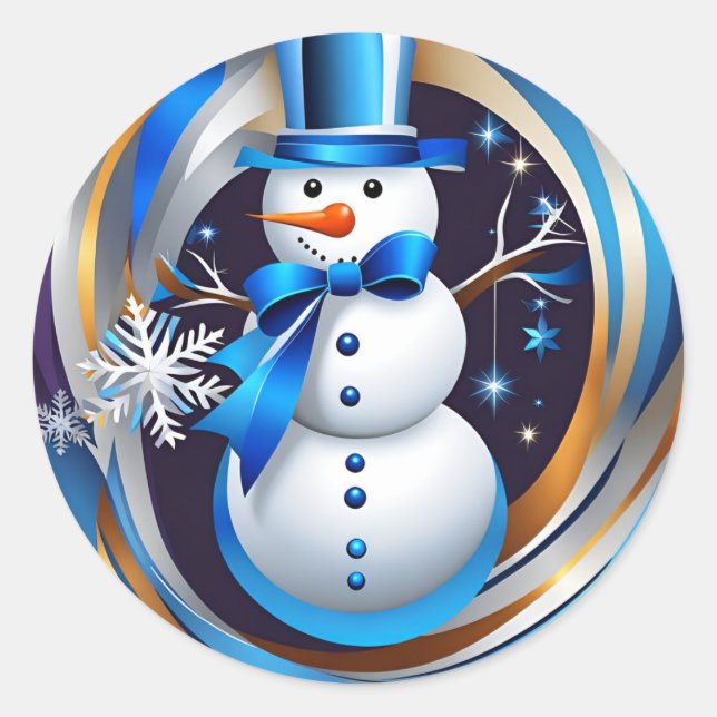 Winter Whirl Runder Aufkleber (Vorderseite)