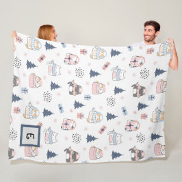 Winter Whiskers Personalisiert Throw Blanket Fleecedecke