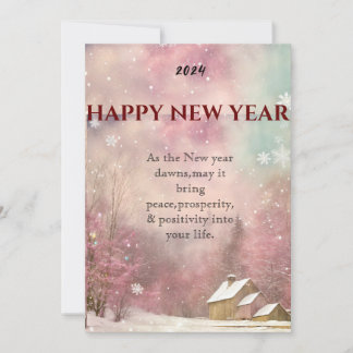 "Winter Whispers: Snowy New Year's Grußkarte" Feiertagskarte