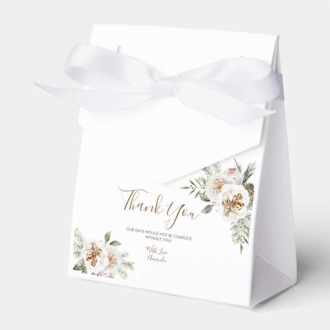 Winter White Floral Brautparty Fevor Box Geschenkschachtel (Vorderseite)