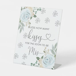 Winter White Floral Guess Wie viele Kisses Bridal Sockelschild