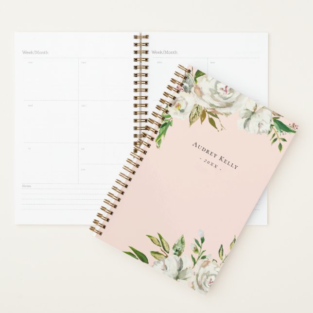 Winter White Floral Personalisiert Plane Planer (Anzeige)