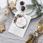 Winter White Floral & Pine Hochzeitskranz Einladung<br><div class="desc">Senden Sie Ihren Gästen eine schöne Hochzeitseinladung mit Ihren schönen Winter White Floral & Pine Wedding Wreath Einladungen. Das Hotel ist perfekt für rustikale Hochzeiten und Hochzeiten im Herbst geeignet und verfügt über handbemalte weiße und natürliche Blumen, Kiefernfüße und Kiefernfrösche-Blätter. Es bringt das Gefühl der Natur zu Ihrer Hochzeit einladen...</div>