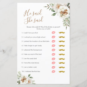 Winter White Floral sagte er sagte, sie habe Games