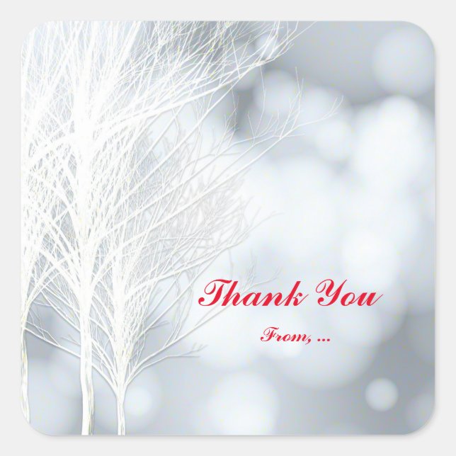 Winter White Trees Feiertage Aufkleber (Vorderseite)