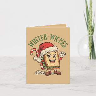 Winter-Wiches – Lustiger Weihnachtssandwich-Wortwi Karte