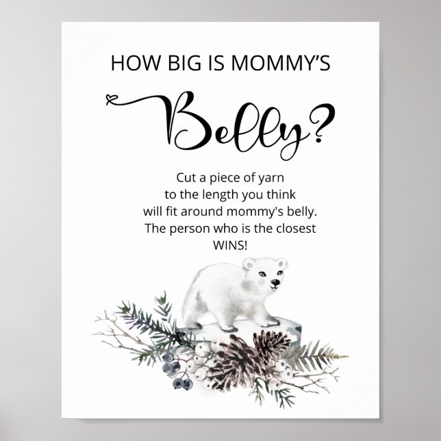 Winter wie groß ist das Bauchspiel der Mama Poster (Vorne)