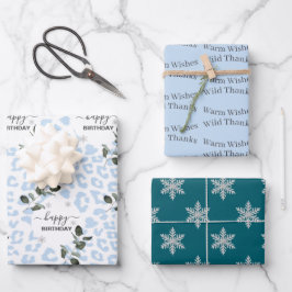 Winter Wild Gletscher Leopard Geschenkpapier Set