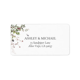 Winter Wildblume Berry Wedding Rücksendeadresse Adressaufkleber