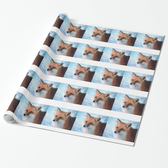 Winter Wildlife Red Fox Geschenkpapier (Ungerollt)