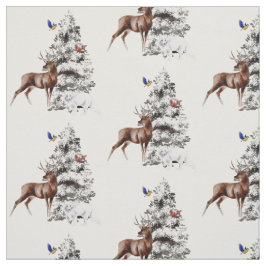 Winter Wildnis mit Schneebaum Stoff