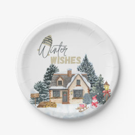 Winter Wishes Christmas Gift For Home Decor Wine Pappteller