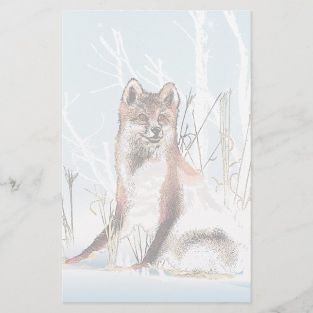 Winter Wolf Briefpapier (Vorderseite)