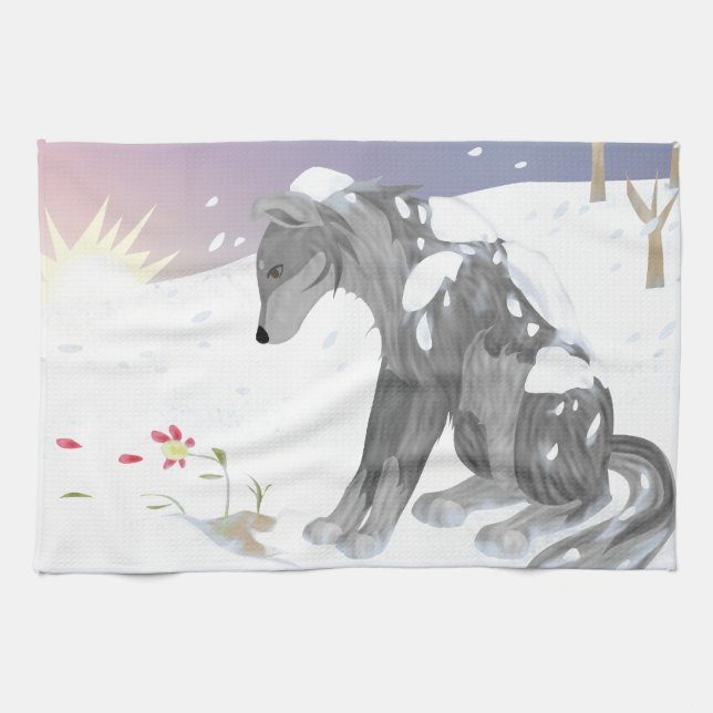 Winter Wolf Handtuch (Horizontal)