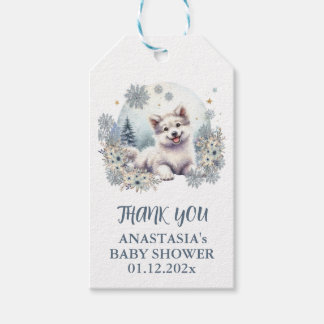 Winter Wolf Hund Baby Dusche Danke Geschenkanhänger