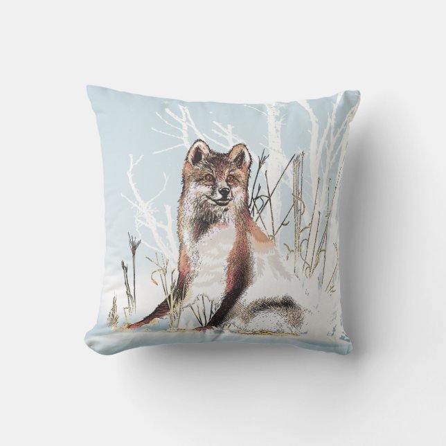Winter Wolf Kissen (Vorderseite)