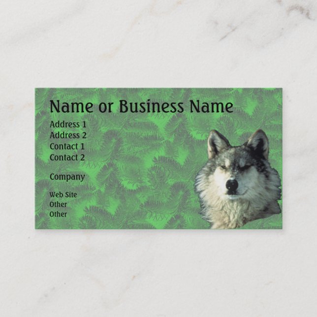 Winter Wolf mit Spruce Business oder Visitenkarte  (Vorderseite)