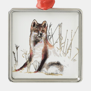 Winter Wolf Silbernes Ornament