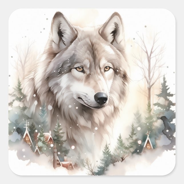 Winter Wolf Stickers (Vorderseite)